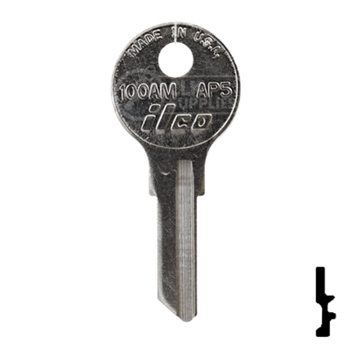 Uncut Key Blank | Chicago | 100AM, AP5 RV-Motorhome Key Ilco