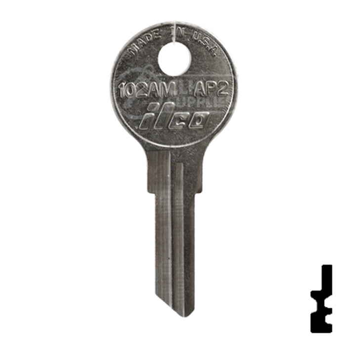 Uncut Key Blank | Chicago | 102AM, AP2 RV-Motorhome Key Ilco