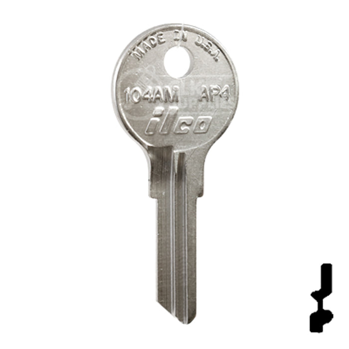 Uncut  Key Blank | Chicago | 104AM, AP4 RV-Motorhome Key Ilco