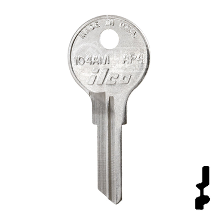 Uncut  Key Blank | Chicago | 104AM, AP4 RV-Motorhome Key Ilco