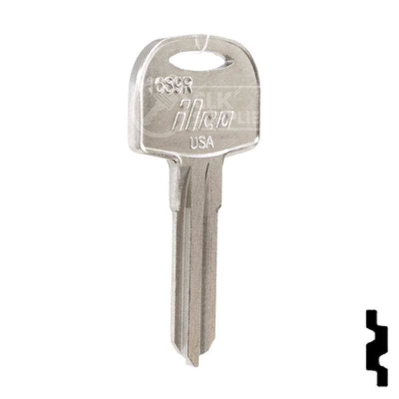Uncut Key Blank | Cole Hersee | 1689R RV-Motorhome Key Ilco
