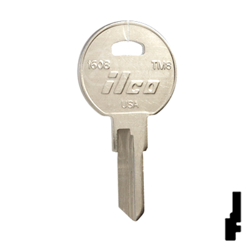 Uncut Key Blank | TriMark | 1608, TM8 RV-Motorhome Key Ilco