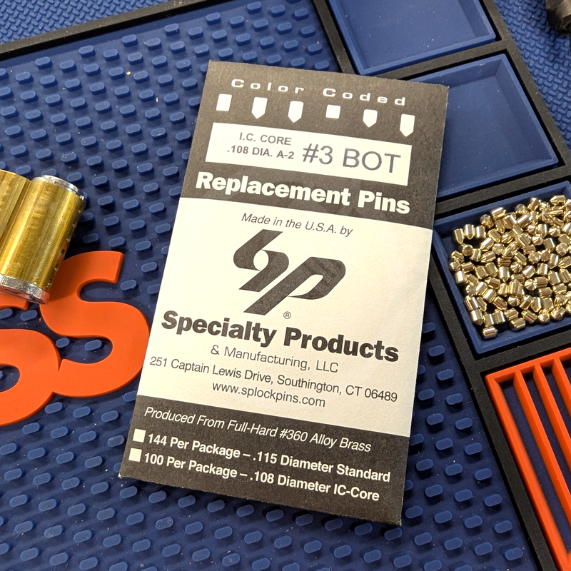 IC A2 Nickel Silver Bottom Pin #3 100pk SFIC Pin Specialty Products Mfg.