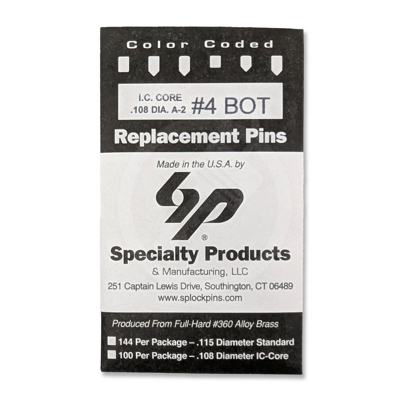 IC A2 Nickel Silver Bottom Pin #4 100pk SFIC Pin Specialty Products Mfg.