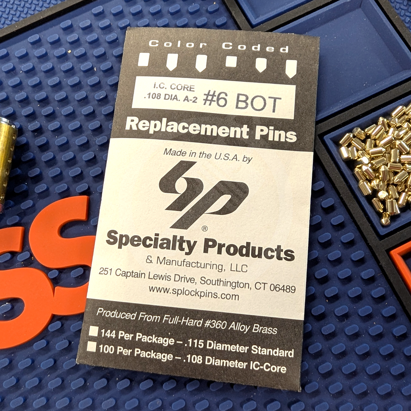 IC A2 Nickel Silver Bottom Pin #6 100pk SFIC Pin Specialty Products Mfg.