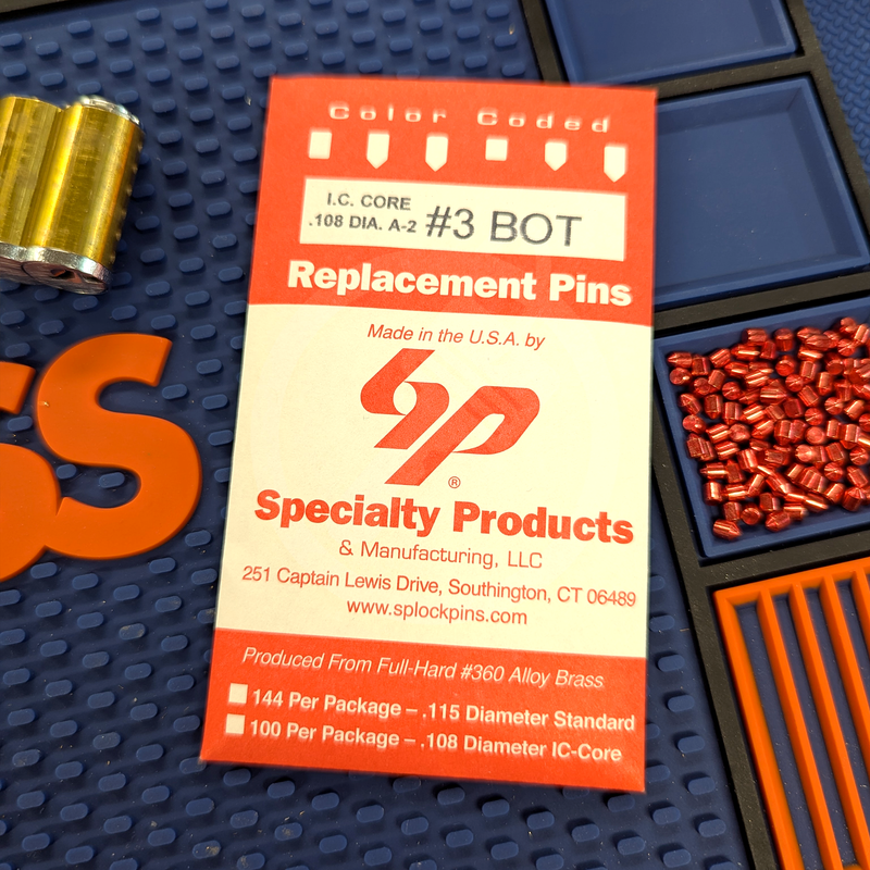 IC Core A2 #3 Bottom Pin 100PK SFIC Pin Specialty Products Mfg.