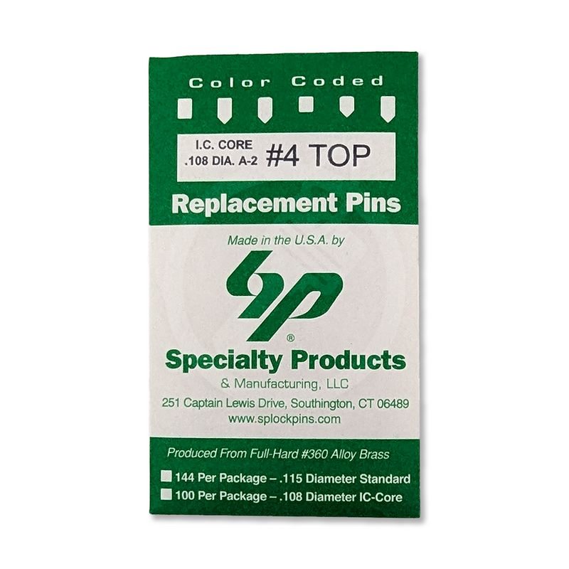 IC Core A2 #4 Master Pin 100PK SFIC Pin Specialty Products Mfg.