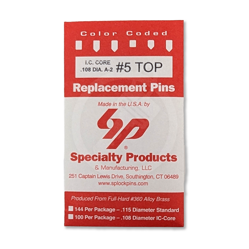 IC Core A2 #5 Master Pin 100PK SFIC Pin Specialty Products Mfg.