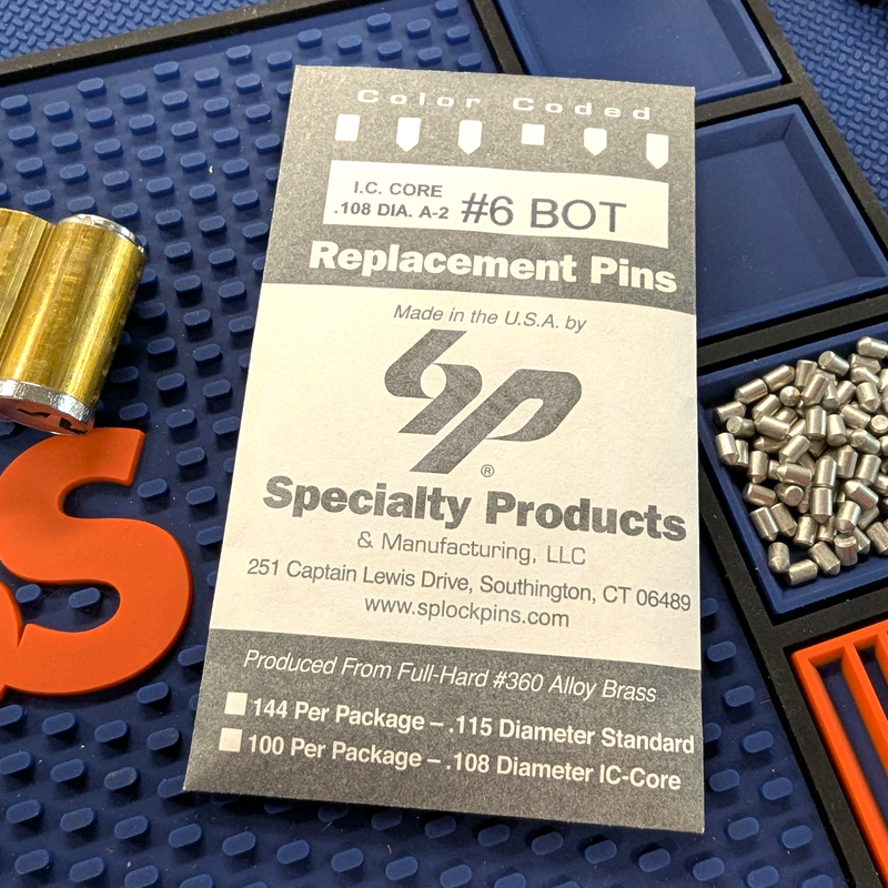 IC Core A2 #6 Bottom Pin 100PK SFIC Pin Specialty Products Mfg.