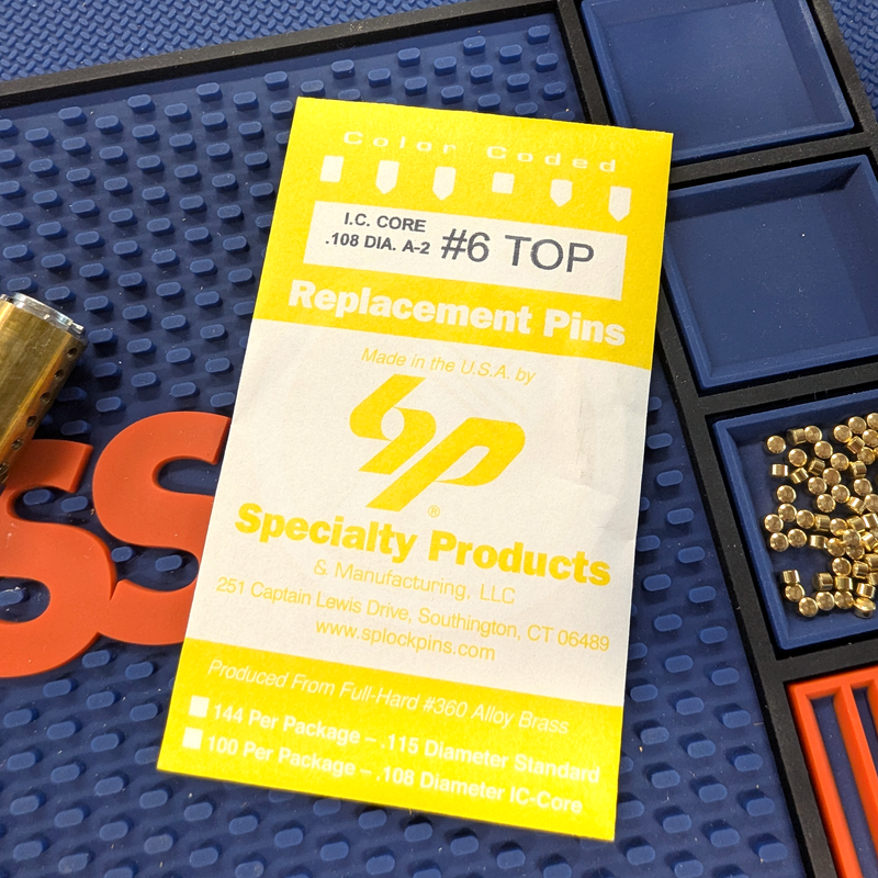 IC Core A2 #6 Master Pin 100PK SFIC Pin Specialty Products Mfg.