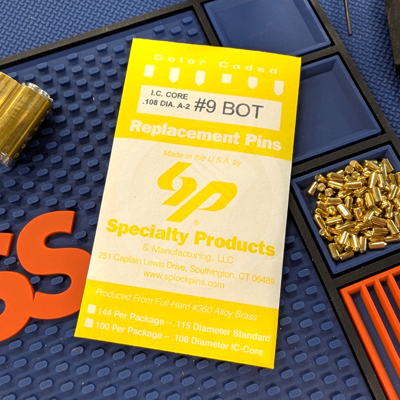 IC Core A2 #9 Bottom Pin 100PK SFIC Pin Specialty Products Mfg.