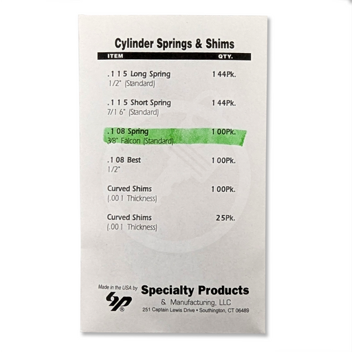 SFIC Falcon Springs 3/8" For IC Core Locks 100 Pack SFIC Pin Specialty Products Mfg.