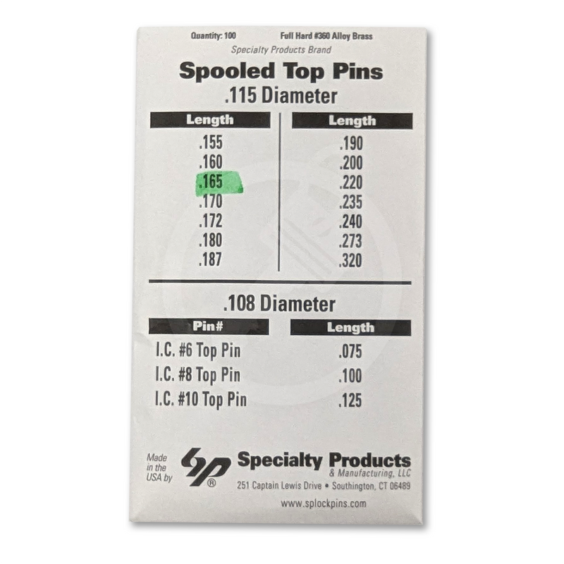 Universal Spool Pin 100/Pack - Choose Size Spool Pin Specialty Products Mfg.