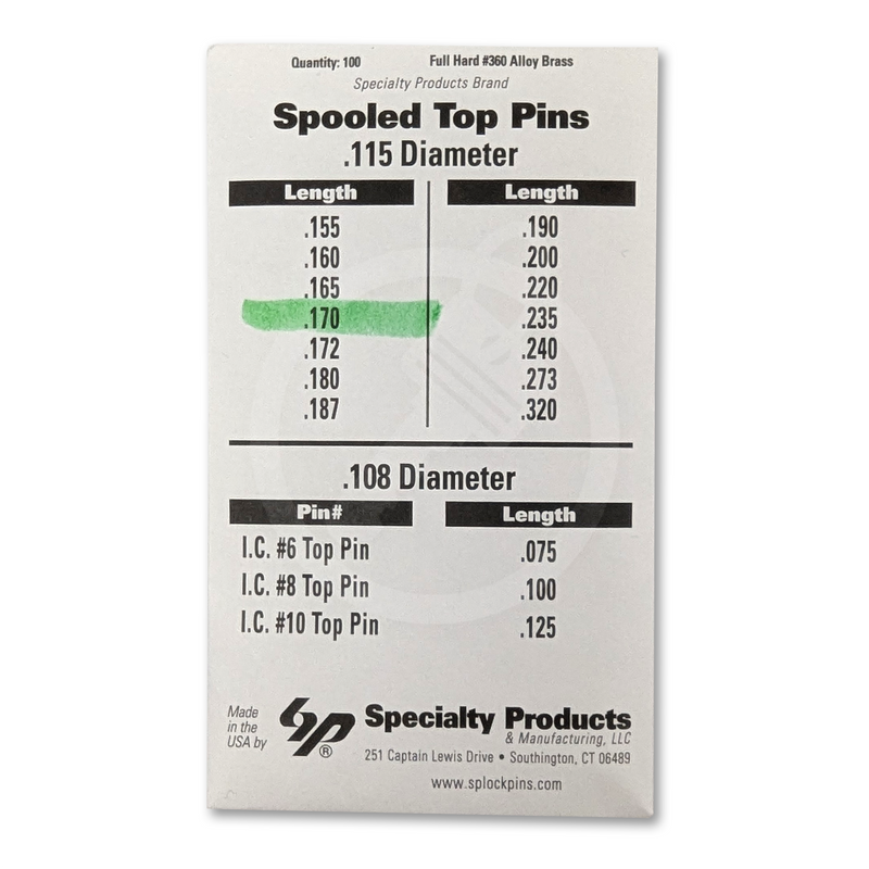 Universal Spool Pin 100/Pack - Choose Size Spool Pin Specialty Products Mfg.