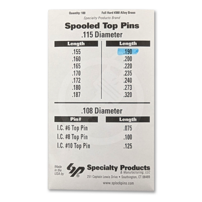 Universal Spool Pin 100/Pack - Choose Size Spool Pin Specialty Products Mfg.