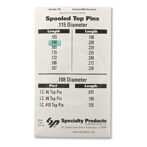 Universal Spool Pin 100/Pack - Choose Size Spool Pin Specialty Products Mfg.
