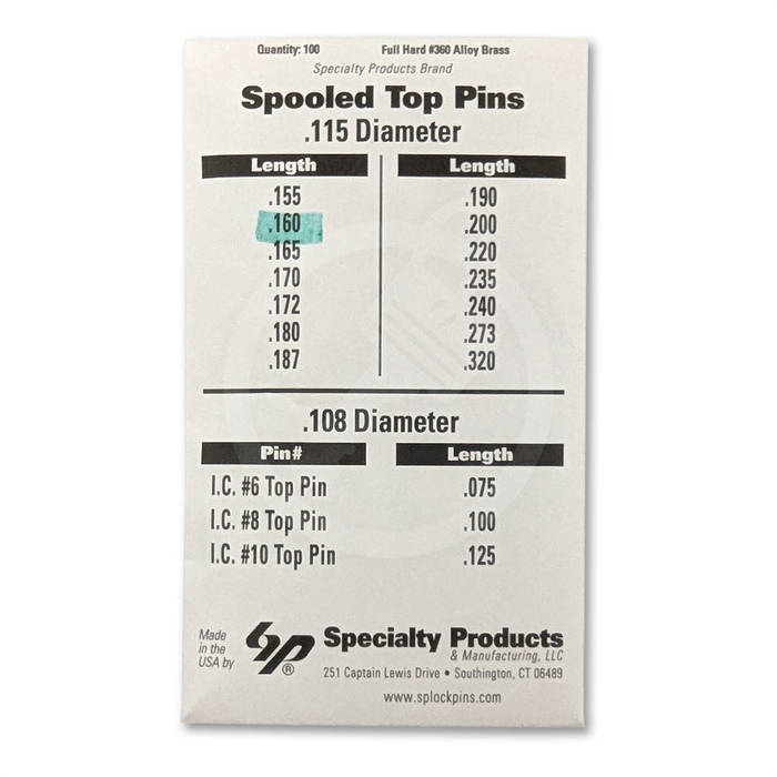 Universal Spool Pin 100/Pack - Choose Size Spool Pin Specialty Products Mfg.