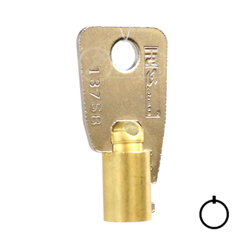 Small Bore Tubular Key Blank | Brass | 137SB Tubular Key Hudson Lock, LLC