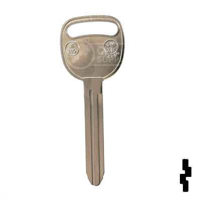 Uncut Key Blank | B110, P1114 | GM Key Blank Automotive Key JMA USA