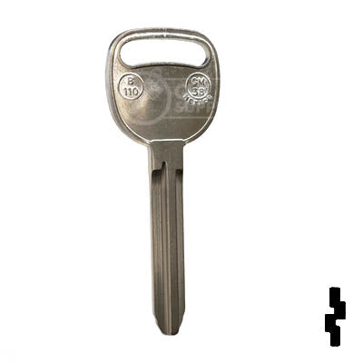Uncut Key Blank | B110, P1114 | GM Key Blank Automotive Key JMA USA