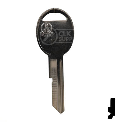 Uncut Key Blank | B45 "H", S1098H | GM Automotive Key JMA USA