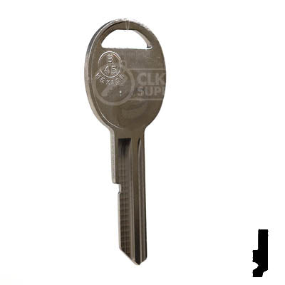 Uncut Key Blank | B45 "H", S1098H | GM Automotive Key JMA USA
