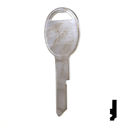 Uncut Key Blank | B45 "H", S1098H | GM Automotive Key JMA USA