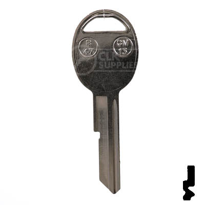 Uncut Key Blank | B47 "K", S1098K | GM Key Automotive Key JMA USA