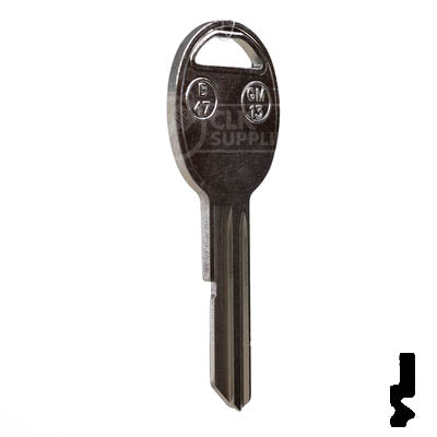 Uncut Key Blank | B47 "K", S1098K | GM Key Automotive Key JMA USA