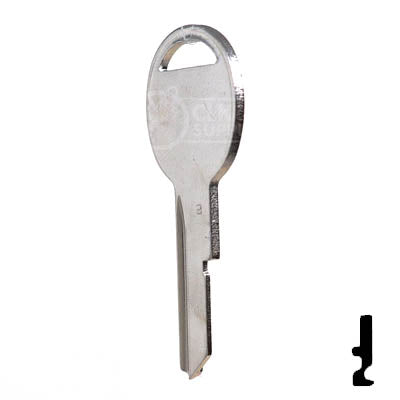 Uncut Key Blank | B49 "B", S1098B | GM Key Automotive Key JMA USA