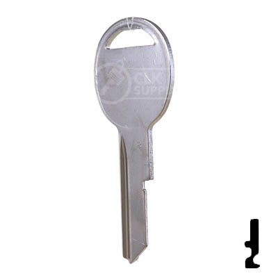 Uncut Key Blank | B49 "B", S1098B | GM Key Automotive Key JMA USA