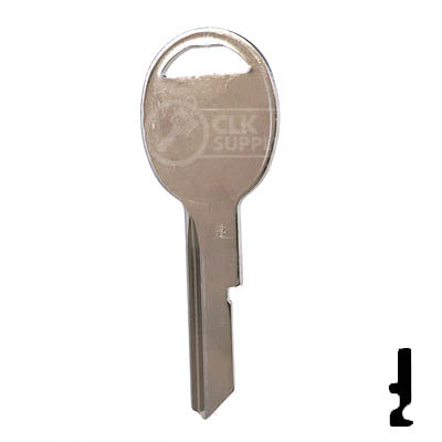 Uncut Key Blank | B49 "B", S1098B | GM Key Automotive Key JMA USA