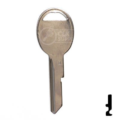 Uncut Key Blank | B49 "B", S1098B | GM Key Automotive Key JMA USA