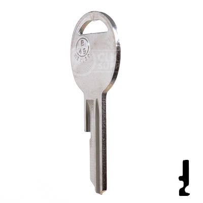 Uncut Key Blank | B49 "B", S1098B | GM Key Automotive Key JMA USA