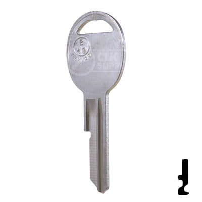 Uncut Key Blank | B49 "B", S1098B | GM Key Automotive Key JMA USA