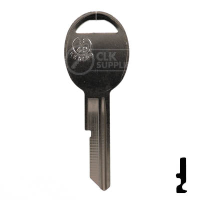 Uncut Key Blank | B49 "B", S1098B | GM Key Automotive Key JMA USA