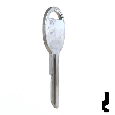 Uncut Key Blank | B51 "D", S1098D  | GM Key Automotive Key JMA USA