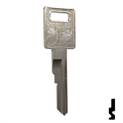Uncut Key Blank | B62, P1098AV | GM Key Automotive Key JMA USA