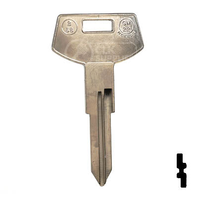 Uncut Key Blank | B68, P1099 | GM Key Automotive Key JMA USA