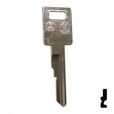 Uncut Key Blank | B77, P1098EV | GM Key Automotive Key JMA USA