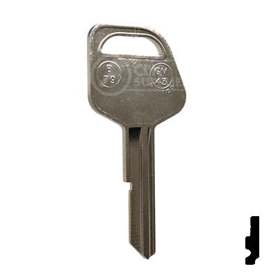 Uncut Key Blank | B79, S1098WH | GM Key Automotive Key JMA USA