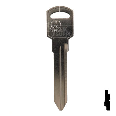 Uncut Key Blank | B89, P1107 | GM Key Automotive Key JMA USA