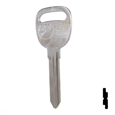 Uncut Key Blank | B91, P1111 | GM Key Automotive Key JMA USA