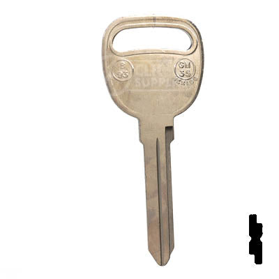 Uncut Key Blank | B93, P1112 | GM Key Automotive Key JMA USA
