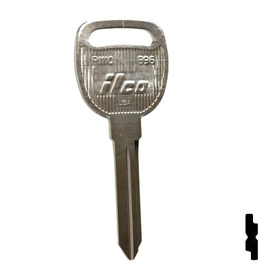 Uncut Key Blank | B96, P1110 | GM Key Automotive Key JMA USA