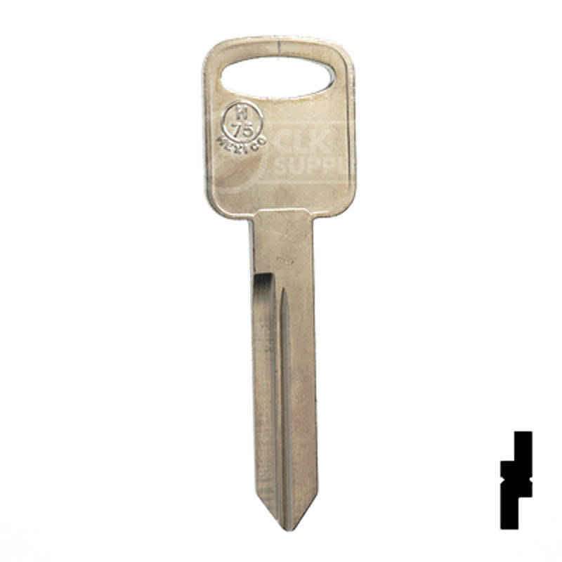Uncut Key Blank | Ford | H75, 1196FD Automotive Key JMA USA