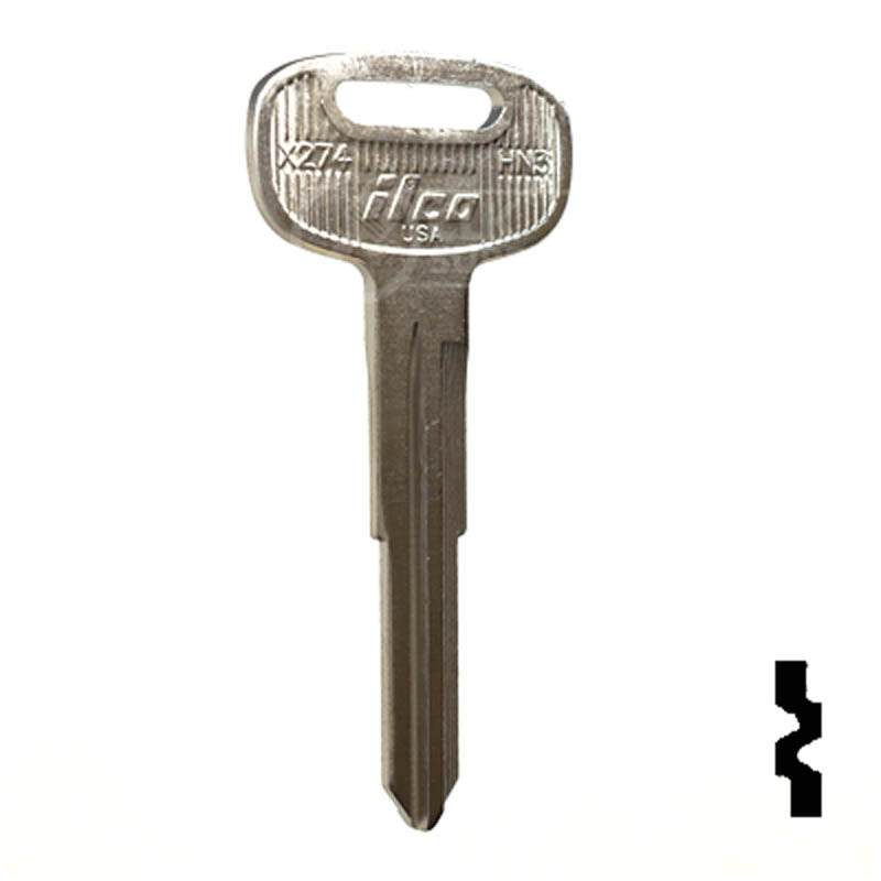 Uncut Key Blank | Hino | X274 ( HN3 ) Automotive Key Ilco
