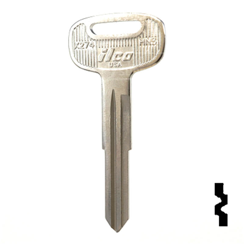 Uncut Key Blank | Hino | X274 ( HN3 ) Automotive Key Ilco