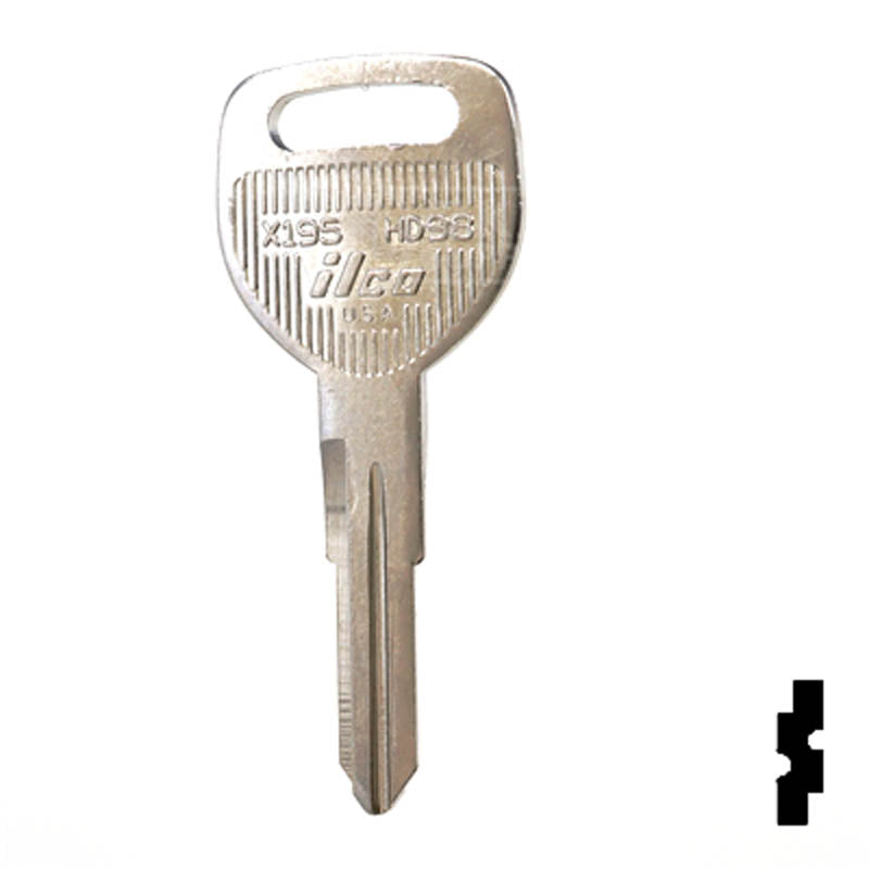 Uncut Key Blank | Honda | X195, HD98 Automotive Key Ilco