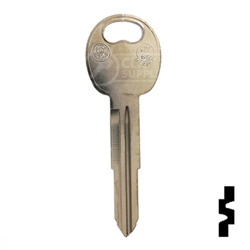 Uncut Key Blank | Hyundai | Kia | X232 ( HY12 ) Automotive Key JMA USA